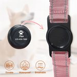Personalised Paw Print Design Pet Locator Collar with Air Tag Holder and Name Outdoor Accessories Pet Party Birthday Gift for Pet Owners