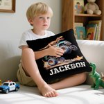 Personalisierte Dinosaurier LKW weiches Kissen Abdeckung mit Namen Zimmer Dekor Geburtstag Weihnachten Geschenk für Jungen Mädchen