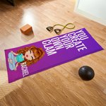 Personalized Female Cartoon Character Super Absorbent Yoga Towel with Name and Text Sports Accessories Gift for Women Yoga Lovers