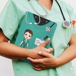 Personlig tecknad medicinsk karaktär flerfärgad akryl skrivplatta med lågprofilklämma Sjuksköterskeveckan Uppskattningsgåva för medicinsk personal