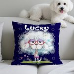 Henkilökohtainen söpö Whimsical kissa koira pehmeä heittää tyynyn kansi nimi Home Decor syntymäpäivälahja ystäville perheen lemmikkieläinten ystäville