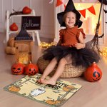 Felpudo Personalizado Colgando Con Mis Boos Lindo Fantasma Calabaza con 1-6 Nombres Decoración del Hogar Regalo de Halloween para Amigos de la Familia