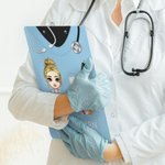 Personlig tecknad medicinsk karaktär flerfärgad akryl skrivplatta med lågprofilklämma Sjuksköterskeveckan Uppskattningsgåva för medicinsk personal