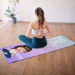 Personalizzato Cartoon Yoga Character Gradient-Color Tappetino yoga antiscivolo con testo e nome Regalo di compleanno fitness per gli amanti dello yoga