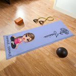 Personalized Birth Flower Cartoon Character Super Absorbent Yoga Mat Towel with Name Gym Accessories Birthday Gift for Women Yoga Lovers