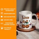 Personalised Cherry Pumpkin 11 oz 15 oz Ceramic Mug with Name Daily Use Halloween Decorations Gift for Family Friends