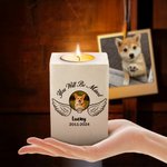 Bougeoir en bois personnalisé avec titre, nom et année de la perte de l'animal Cadeau commémoratif de sympathie pour le propriétaire de l'animal
