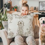Henkilökohtainen Floral Pet Photo Soft Throw tyynynpäällinen nimi ja päivämäärä Home Decor joulu syntymäpäivälahja lemmikkieläinten ystäville