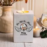 Bougeoir en bois personnalisé avec titre, nom et année de la perte de l'animal Cadeau commémoratif de sympathie pour le propriétaire de l'animal