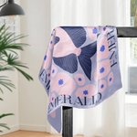 Personalized Multicolor Ocean Art Illustration Whale Jellyfish Square Satin Scarf with Name Travel Party Accessory Gift for Women