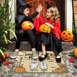 Felpudo Personalizado Colgando Con Mis Boos Lindo Fantasma Calabaza con 1-6 Nombres Decoración del Hogar Regalo de Halloween para Amigos de la Familia