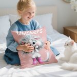 Henkilökohtainen söpö Whimsical kissa koira pehmeä heittää tyynyn kansi nimi Home Decor syntymäpäivälahja ystäville perheen lemmikkieläinten ystäville