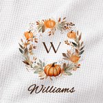 Spersonalizowany wieniec z dyni Superchłonny miękki ręcznik waflowy z tekstem Halloween Prezent na Święto Dziękczynienia dla rodziny entuzjastów gotowania