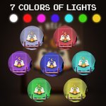 Personalized Ghost Campfire Acrylic LED Night Light with Text and Wooden Base Adjustable 7 Lights Desk Decor Happy Halloween Gift for Family Friend
