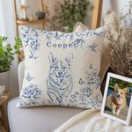 Henkilökohtainen Floral Pet Photo Soft Throw tyynynpäällinen nimi ja päivämäärä Home Decor joulu syntymäpäivälahja lemmikkieläinten ystäville