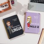 Planner A5 personalizzato con nome e personaggio in stile cartone animato pagine settimanali e mensili regalo per ritorno a scuola per insegnanti
