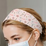 Personalised Cute Floral Medical Element Sweat-Proof Headband with Name Nurse Week Appreciation Gift for Medical Staff