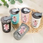 Personlig tecknad pyjamasflicka med namn 10 oz isolerad lågbollsglas med vändlock och sugrör Jubileumsfödelsedagspresent för kvinnor