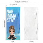 Personalized Female Cartoon Character Super Absorbent Yoga Towel with Name and Text Sports Accessories Gift for Women Yoga Lovers