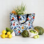 Henkilökohtainen Folk Art Flower Suuri Kangaskassi nimi Travel Päivittäinen käyttö Syntymäpäivä Vuosipäivä lahja naisille Ystävät