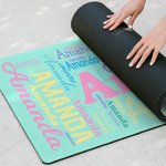 Henkilökohtainen sanapilvi nimi Anti-Slip Yoga Mat kanssa nimi Fitness Sports tarvikkeet Syntymäpäivä Team lahja jooga ystäville Naiset
