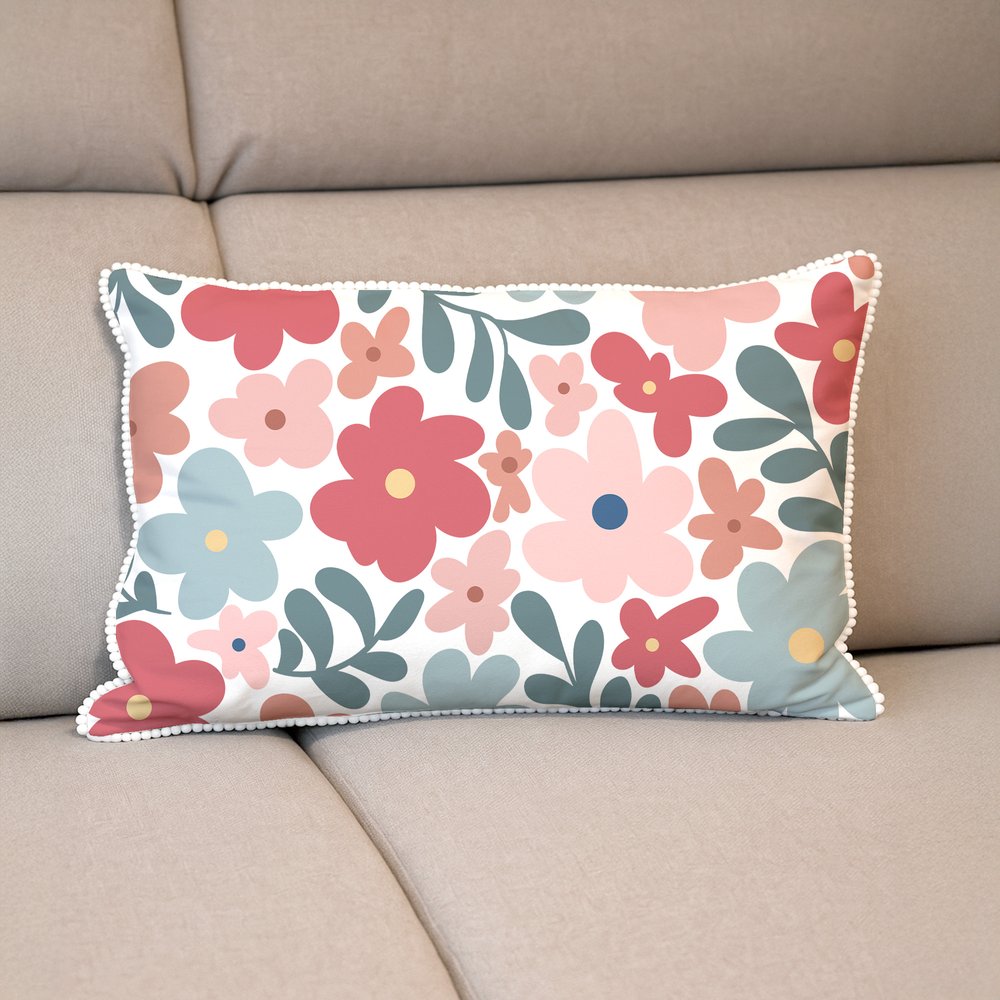 Personlig kudde med dansk blomma och broderat namn med upphöjda prickar perfekt present för henne för födelsedag eller högtid 6