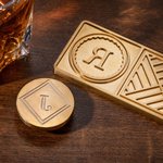 Personalized Engraved Monogram Whiskey Ice Cube Mold Tray with Stamp and Tong Bar Accessory Party Birthday Anniversary Gift for Bartender Men
