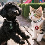 Personalized Cute Cartoon Pet Acrylic Pet Tag with Name Daily Use Birthday Gift for Pet Owners
