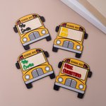 Imán personalizado con diseño de autobús escolar y texto Regalo de fin de curso para conductor de autobús escolar