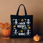 Spersonalizowana płócienna torba Dancing Mummy Pumpkin z imieniem i nazwiskiem Akcesoria wielokrotnego użytku Prezent na Halloween dla dzieci, rodziny i przyjaciół