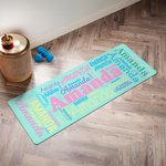 Henkilökohtainen sanapilvi nimi Anti-Slip Yoga Mat kanssa nimi Fitness Sports tarvikkeet Syntymäpäivä Team lahja jooga ystäville Naiset