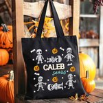 Spersonalizowana płócienna torba Dancing Mummy Pumpkin z imieniem i nazwiskiem Akcesoria wielokrotnego użytku Prezent na Halloween dla dzieci, rodziny i przyjaciół