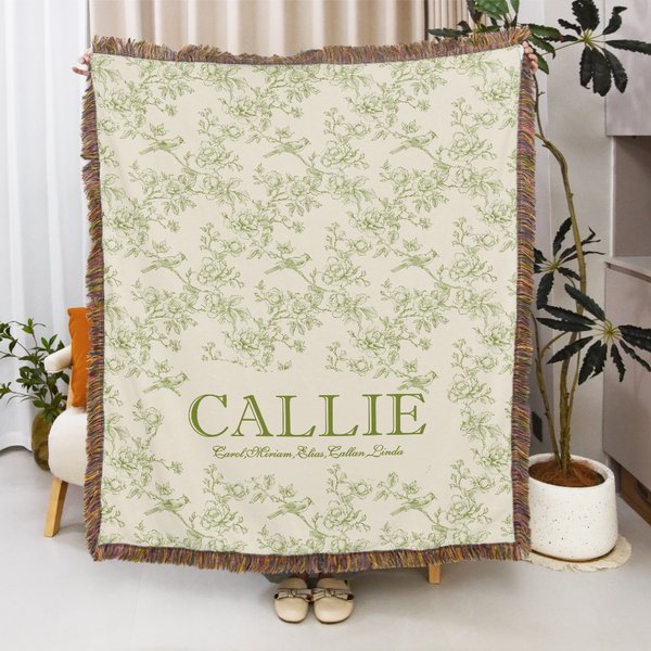 Personlig Retro blommig design mjuk pläd filt med namn och titel heminredning jul födelsedagspresent för kvinnor familj