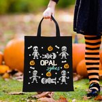 Spersonalizowana płócienna torba Dancing Mummy Pumpkin z imieniem i nazwiskiem Akcesoria wielokrotnego użytku Prezent na Halloween dla dzieci, rodziny i przyjaciół