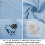 Personalisierte Geburtsblume Stickerei Bluse aus 100 % Baumwolle mit Namen Geburtstag Jahrestag Geschenk für Damen
