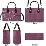 Personalized Vintage Birth Flower Large Tote Bag with 1-12 Names and Shoulder Strap Birthday Anniversary Christmas Gift for Women