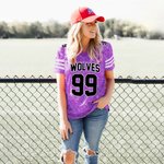 Henkilökohtainen Monivärinen Faux Glitter Jalkapallo V-kaula Team Jersey nimi ja numero Game Day Outfit Syntymäpäivälahja Urheilu Äiti Jalkapallon ystäville