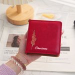 Personalisierte Geburt Blume PU Leder Classic Sticky Notepad Halter mit Namen Schreibtisch Veranstalter Geburtstag Büro Geschenk für Kollegen Familie Freunde