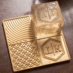 Personalized Engraved Monogram Whiskey Ice Cube Mold Tray with Stamp and Tong Bar Accessory Party Birthday Anniversary Gift for Bartender Men