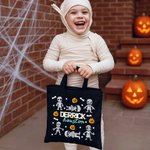 Spersonalizowana płócienna torba Dancing Mummy Pumpkin z imieniem i nazwiskiem Akcesoria wielokrotnego użytku Prezent na Halloween dla dzieci, rodziny i przyjaciół