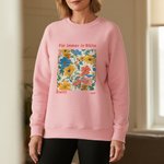 Personalisiertes Mehrfarbiges Blühende-Blumen T-Shirt Sweatshirt mit Namen und Text Geburtstag Schulanfang Junggesellinnenabschied Geschenk für Damen