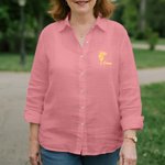 Camicia a maniche lunghe in cotone 100% ricamata con nome, regalo di compleanno e anniversario per le donne.