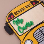 Imán personalizado con diseño de autobús escolar y texto Regalo de fin de curso para conductor de autobús escolar
