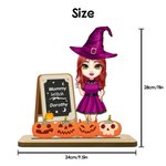 Pizarra personalizada sombrero de bruja calabaza bruja ornamento con 1-8 nombres y título decoración del hogar Halloween regalo para mamá abuela