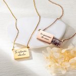 Collar relicario personalizado cuadrado extraíble con foto y texto grabado regalo de cumpleaños o aniversario para ella