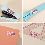 Personalized Doodle Letter Waterproof Stickers Labels with Name School Supplies Decor Back to School Gift for Boys Girls