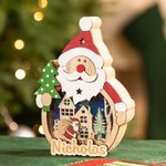 Personalised Santa Claus Snowman LED Light Wooden Ornament with Name Home Decor Christmas Gift for Family Friends