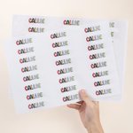 Personalized Doodle Letter Waterproof Stickers Labels with Name School Supplies Decor Back to School Gift for Boys Girls