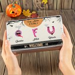 Personlig 1-8 Monster Initials Biscuit Tin Oppbevaringsboks med navn Bursdag Halloween Gave til barn Familie