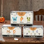 Personlig 1-8 Monster Initials Biscuit Tin Oppbevaringsboks med navn Bursdag Halloween Gave til barn Familie